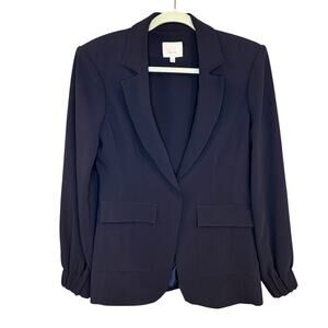 Cinq à Sept Navy Tabitha Single Breasted Jacket Blazer Sz 8